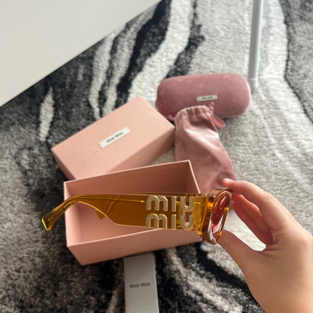Miu Miu Amber Transparent Frame Sunglasses - Picture 2 of 7